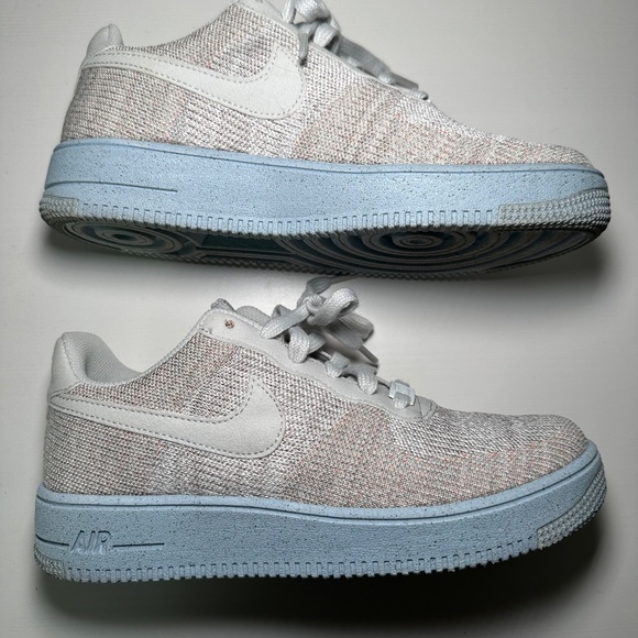 Nike Air Force 1 Crater Flyknit GS Youth 7Y White Photon Dust Sneaker - Picture 4 of 9